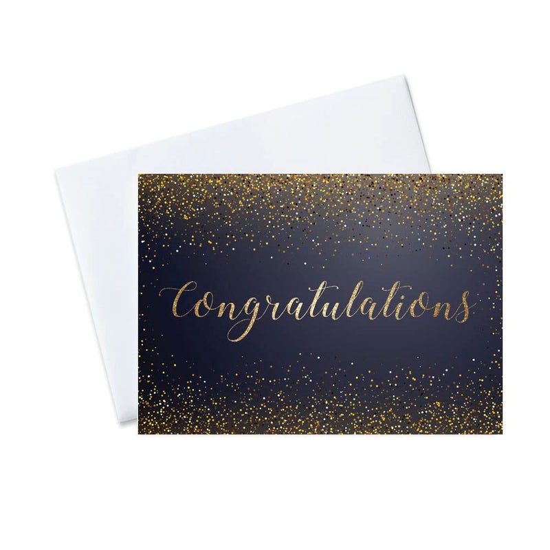 CEO Cards Congratulations Cards with Envelopes (Gold Confetti) Graduation Bulk Pack of 25 Congrats Cards with Envelopes - 5x7 inch - A7 - Team, School, Business, Employees, Clients, Family (C1802) - Image 1